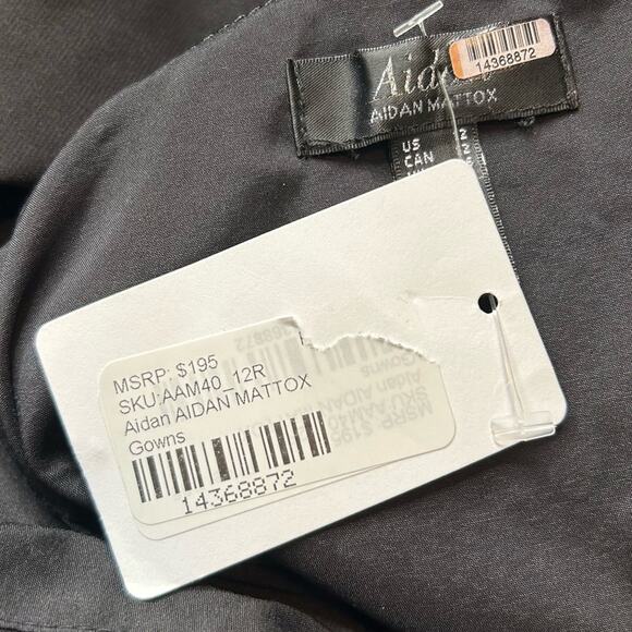 AIDAN MATTOX Chain Strap Asymmetrical Column Gown - Picture 10 of 10